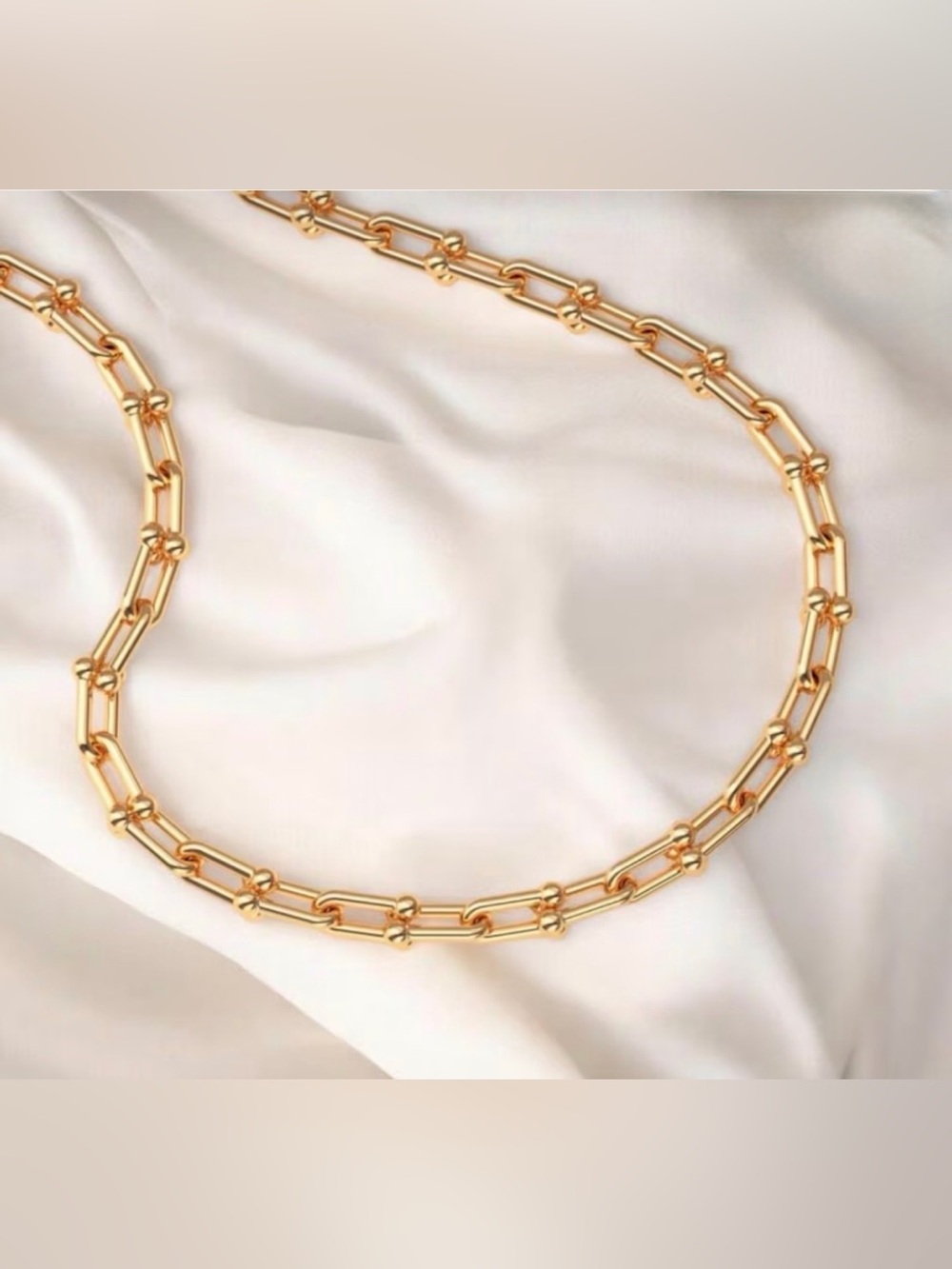 Gold Link Bead Toggle Necklace - Women Jewelry